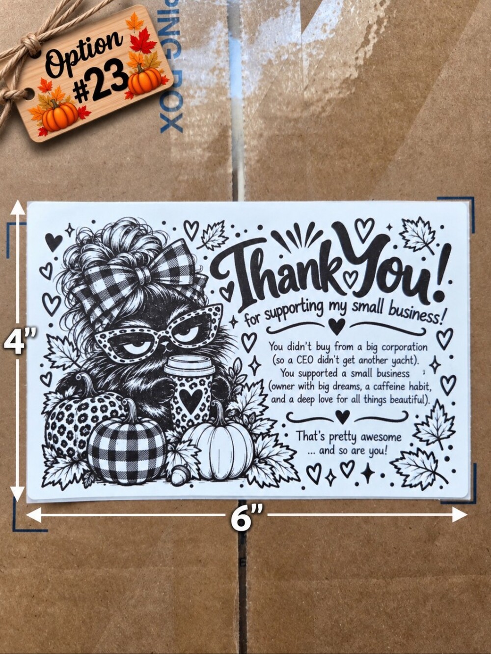 Large 4x6" Thermal Shipping Stickers - Design #23